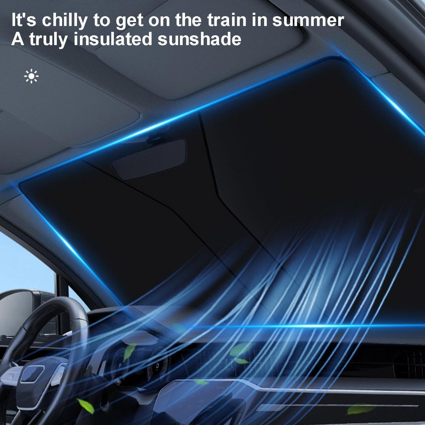 Car Sunshade Windshield Umbrella 360 Rotating Handle White