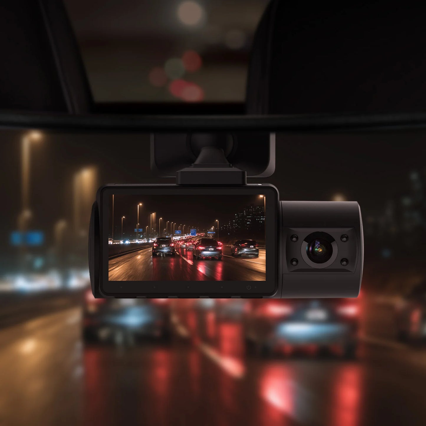 NNEOBA 1080P WiFi Dual Dash Cam Front Interior Car Camera Black